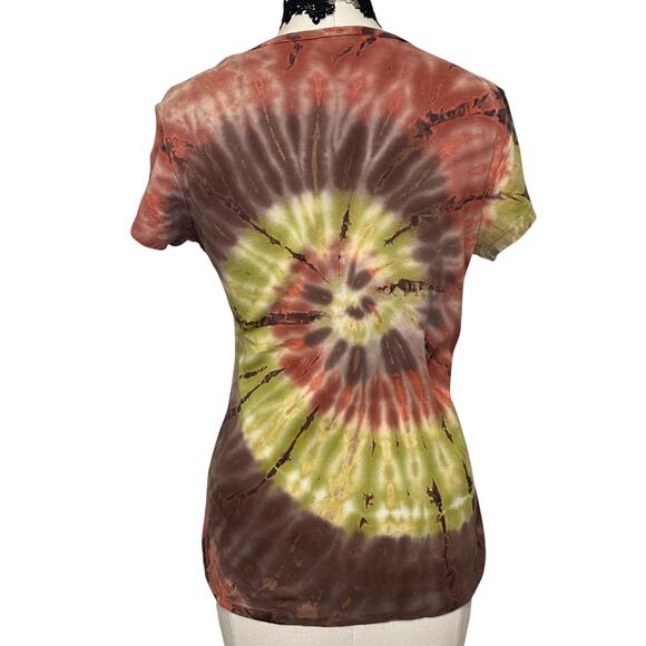 VTG Y2k 90's TRYST Cute Tie Die Green/Brown/Pink Top - Picture 5 of 9